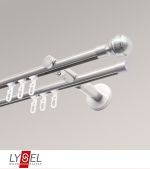 Vorschau Lysel - SET Opal Innenlauf 160cm 2 Lauf Doppel-Kombiträger offen mit Endstücke Kugel in titan #1W edelstahl-optik