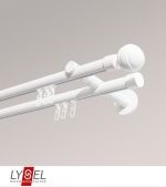 Vorschau Lysel - SET Opal Innenlauf 160cm 2 Lauf Doppel-Kombiträger offen mit Endstücke Kugel in titan #1W weiß