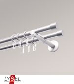 Vorschau Lysel - SET Opal 160cm Doppel-Kombiträger offen 2-Lauf mit Endstücke Kappe in Titan #1W edelstahl-optik