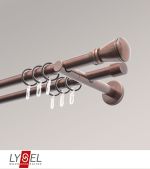 Vorschau Lysel - SET Opal 160cm Doppel-Kombiträger offen 2-Lauf mit Endstücke Konus in Edelstahl-Optik #1W bronze