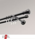 Vorschau Lysel - SET Opal 160cm Doppel-Kombiträger offen 2-Lauf mit Endstücke Konus in Edelstahl-Optik #1W titan