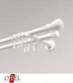Vorschau Lysel - SET Opal 160cm Doppel-Kombiträger offen 2-Lauf mit Endstücke Konus in Edelstahl-Optik #1W weiß