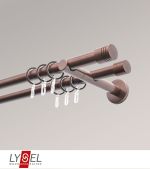 Vorschau Lysel - SET Opal 160cm Doppel-Kombiträger offen 2-Lauf mit Endstücke Zylinder in Edelstahl-Optik #1W bronze