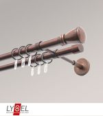 Vorschau Lysel - SET Opal 160cm Doppelträger geschlossen 2-Lauf mit Endstücke Konus in titan #1W bronze