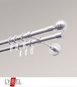 Vorschau Lysel - SET Opal 160cm Doppelträger geschlossen 2-Lauf mit Endstücke Kugel in Bronze #1W edelstahl-optik