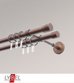 Vorschau Lysel - SET Opal 160cm Doppelträger geschlossen 2-Lauf mit Endstücke Zylinder in titan #1W bronze