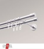 Vorschau Lysel - SET Opal 160cm Doppelträger geschlossen 2-Lauf mit Endstücke Zylinder in titan #1W edelstahl-optik