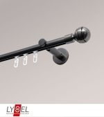 Vorschau Lysel - SET Opal Innenlauf 160cm Träger offen mit Endstücke Kugel in Edelstahl-Optik #1W titan