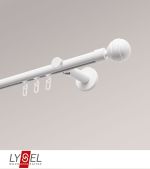 Vorschau Lysel - SET Opal Innenlauf 160cm Träger offen mit Endstücke Kugel in Edelstahl-Optik #1W weiß
