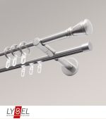 Vorschau Lysel - SET Opal Mix 160cm 2 Lauf Doppel-Kombiträger offen mit Endstücke Konus in Bronze #1W edelstahl-optik