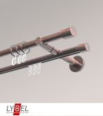 Vorschau Lysel - SET Opal Mix 160cm Doppel-Kombiträger offen 2-Lauf mit Endstücke Zylinder in Titan #1W bronze