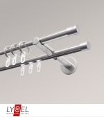 Vorschau Lysel - SET Opal Mix 160cm Doppel-Kombiträger offen 2-Lauf mit Endstücke Zylinder in Titan #1W edelstahl-optik