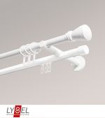 Vorschau Lysel - SET Opal Mix 160cm 2 Lauf Doppel-Kombiträger offen mit Endstücke Konus in Bronze #1W weiß