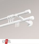 Vorschau Lysel - SET Opal Mix 160cm Doppel-Kombiträger offen 2-Lauf mit Endstücke Zylinder in Titan #1W weiß