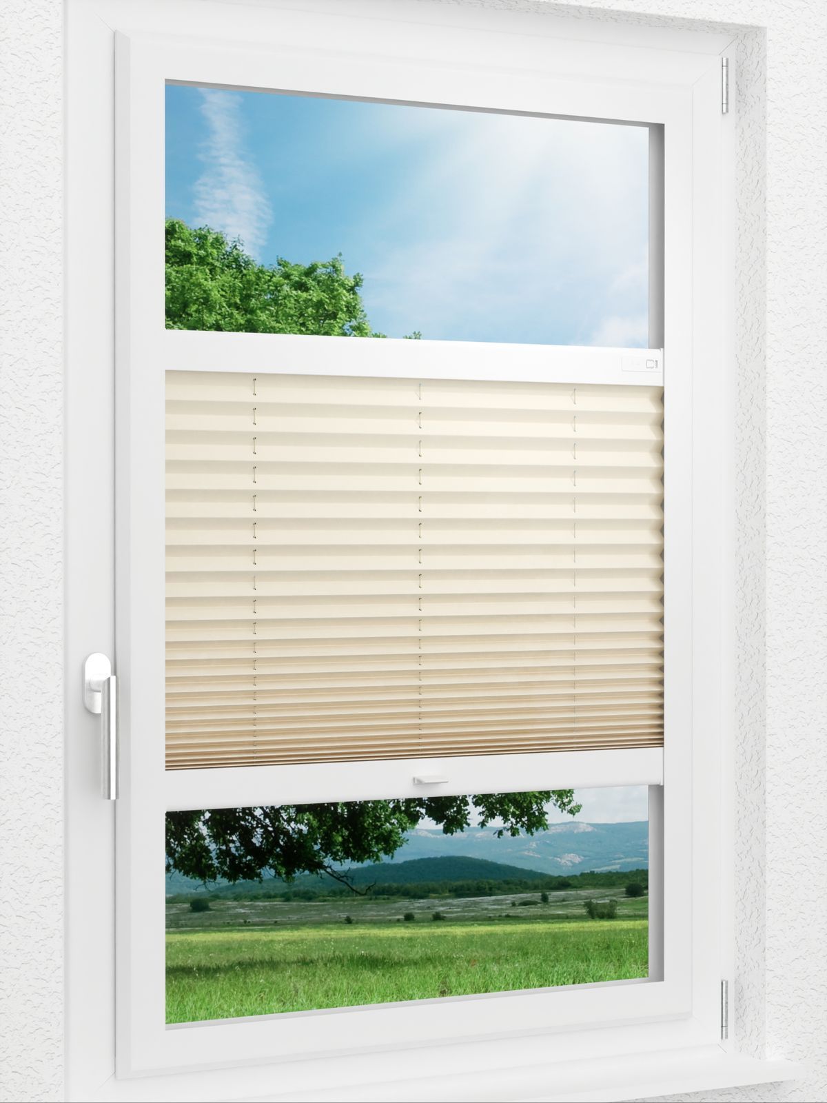 Stoff Plissee Ma&szlig;anfertigung LYSEL HOME Plissee 133A Krepp Smart Frame