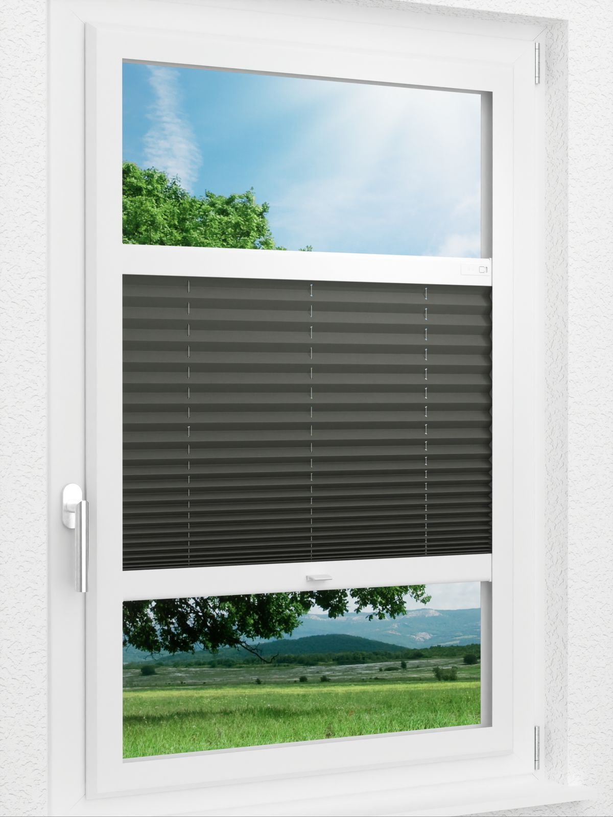 Stoff Plissee Ma&szlig;anfertigung LYSEL HOME Plissee 211A Krepp Pearl Smart Frame