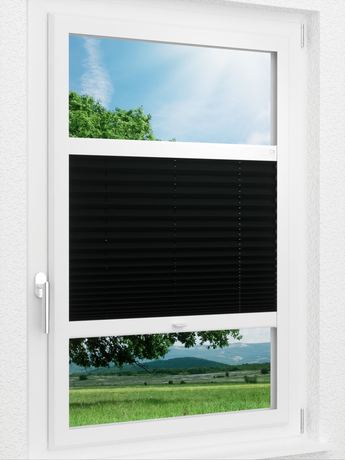 Stoff Plissee Ma&szlig;anfertigung LYSEL HOME Plissee 240A Krepp Pearl Smart Frame