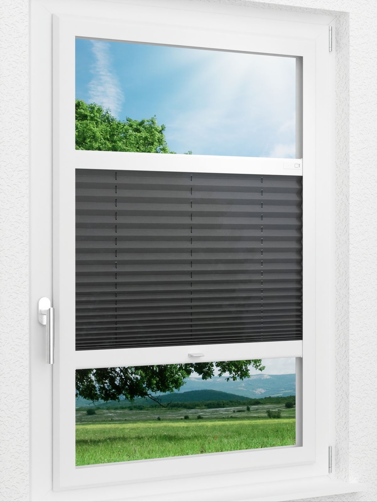 Stoff Plissee Ma&szlig;anfertigung LYSEL HOME Plissee 306A Stares Smart Frame
