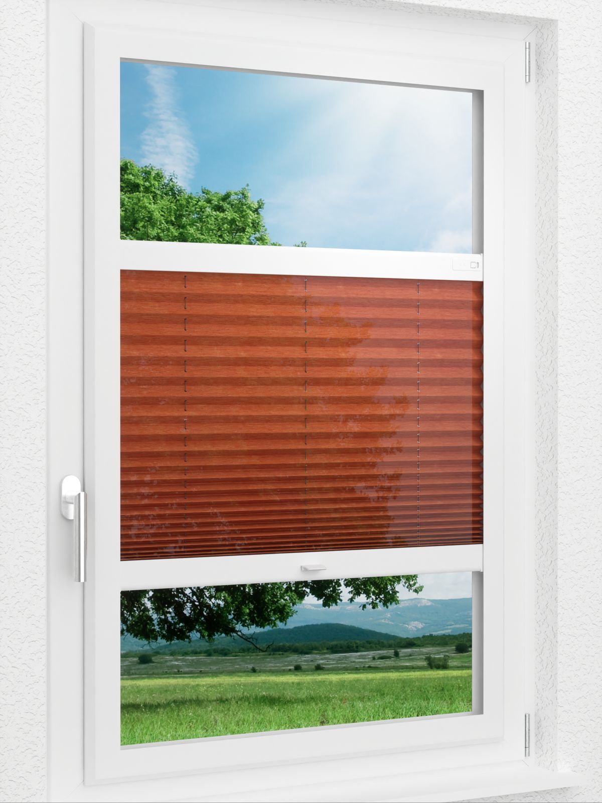 Stoff Plissee Ma&szlig;anfertigung LYSEL HOME Plissee 412A Vesta Smart Frame