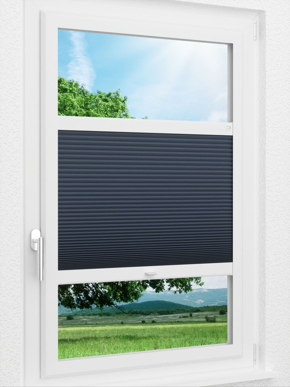 Stoff Plissee Ma&szlig;anfertigung LYSEL HOME Wabe 024A Evria BO Smart Frame