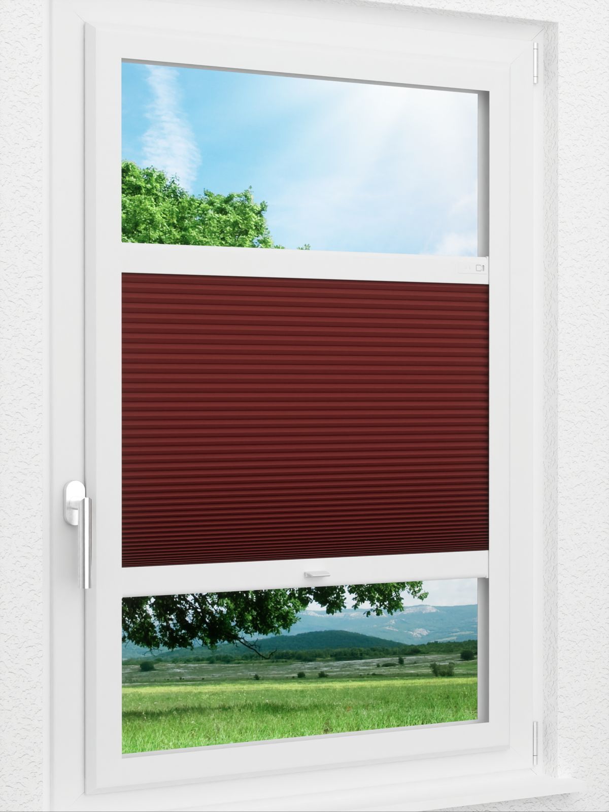 Stoff Plissee Ma&szlig;anfertigung LYSEL HOME Wabe 022A Evria BO Smart Frame