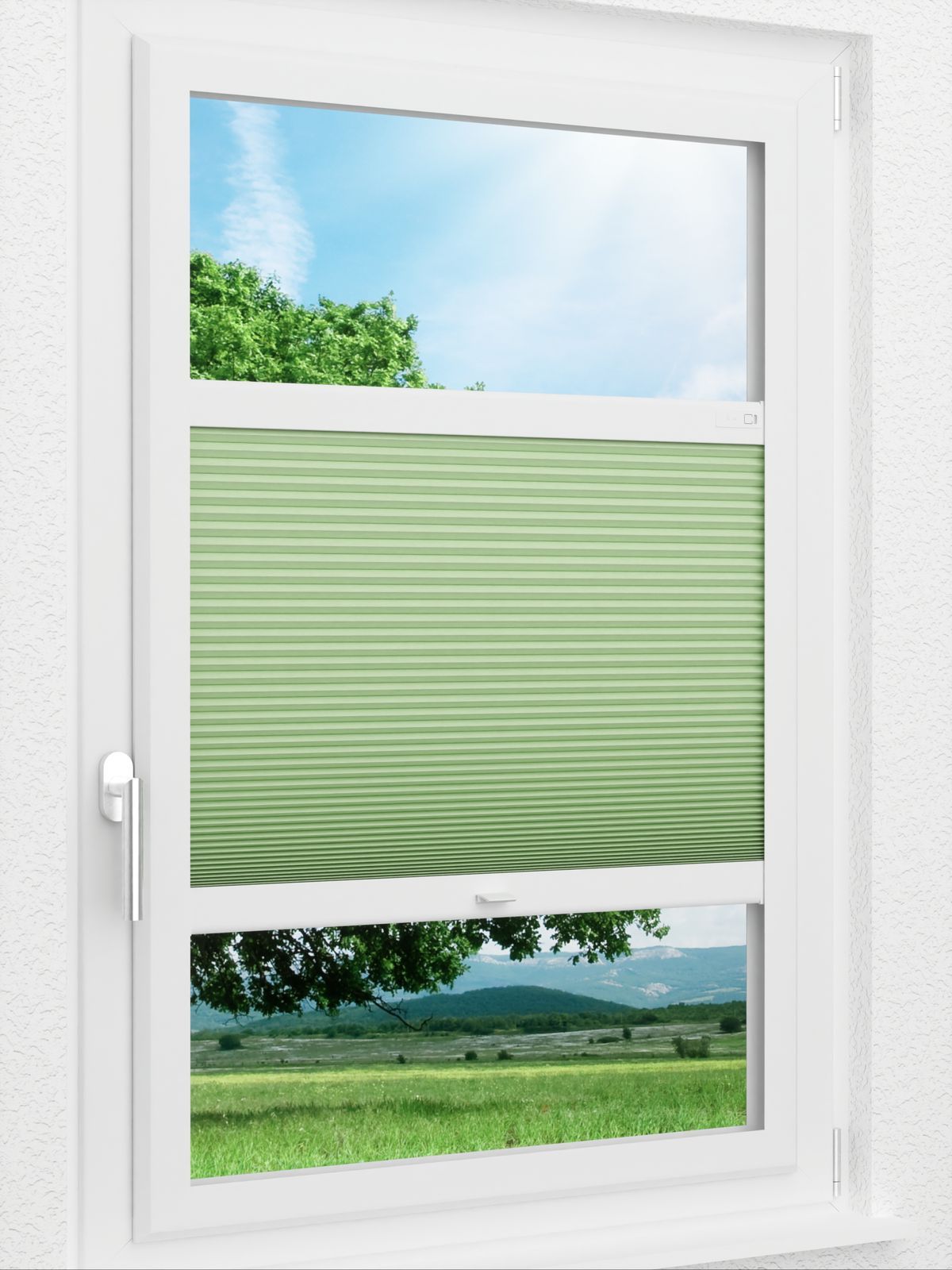 Stoff Plissee Ma&szlig;anfertigung LYSEL HOME Wabe 027A Evria Smart Frame