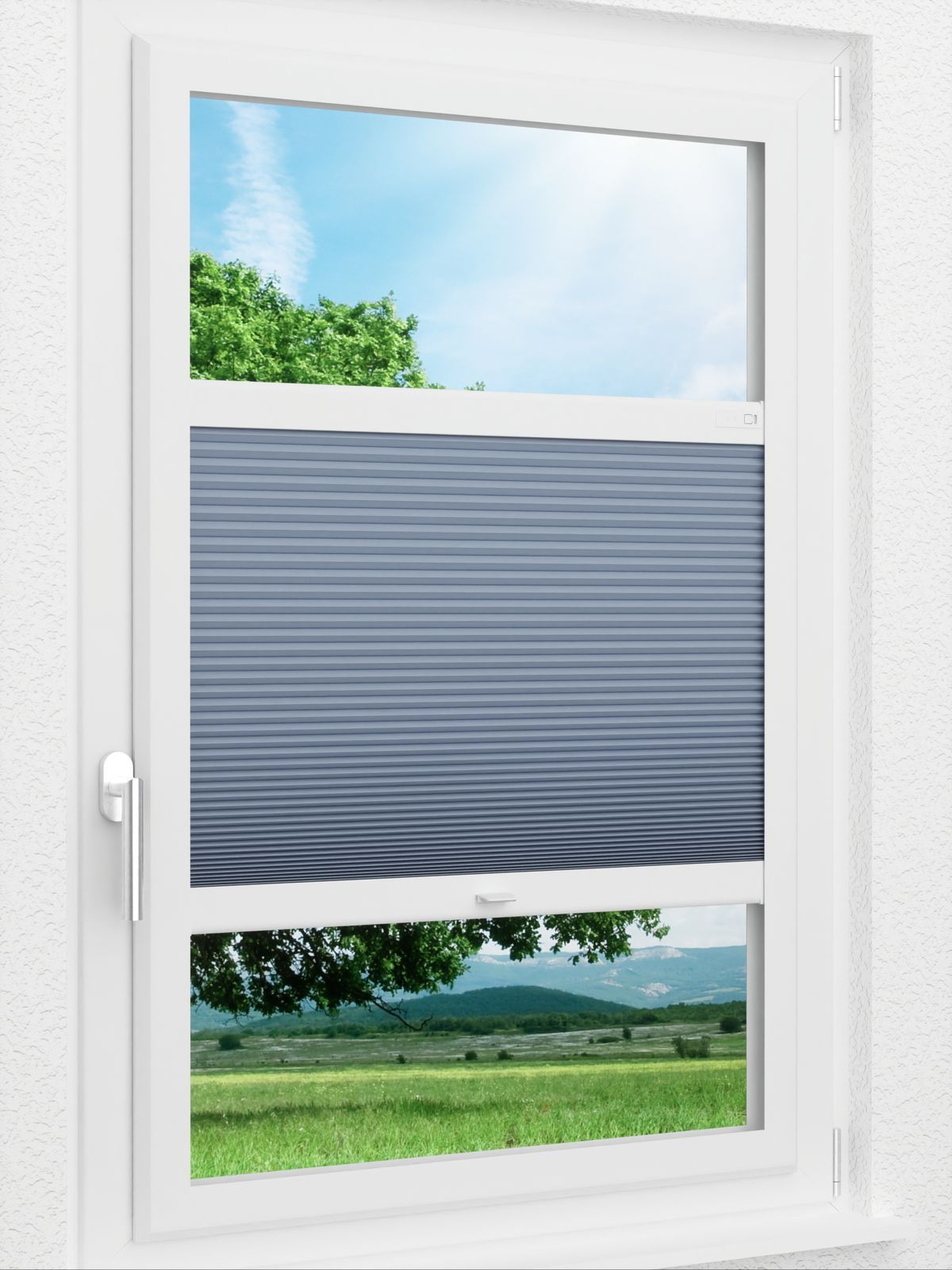 Stoff Plissee Ma&szlig;anfertigung LYSEL HOME Wabe 029A Evria Smart Frame