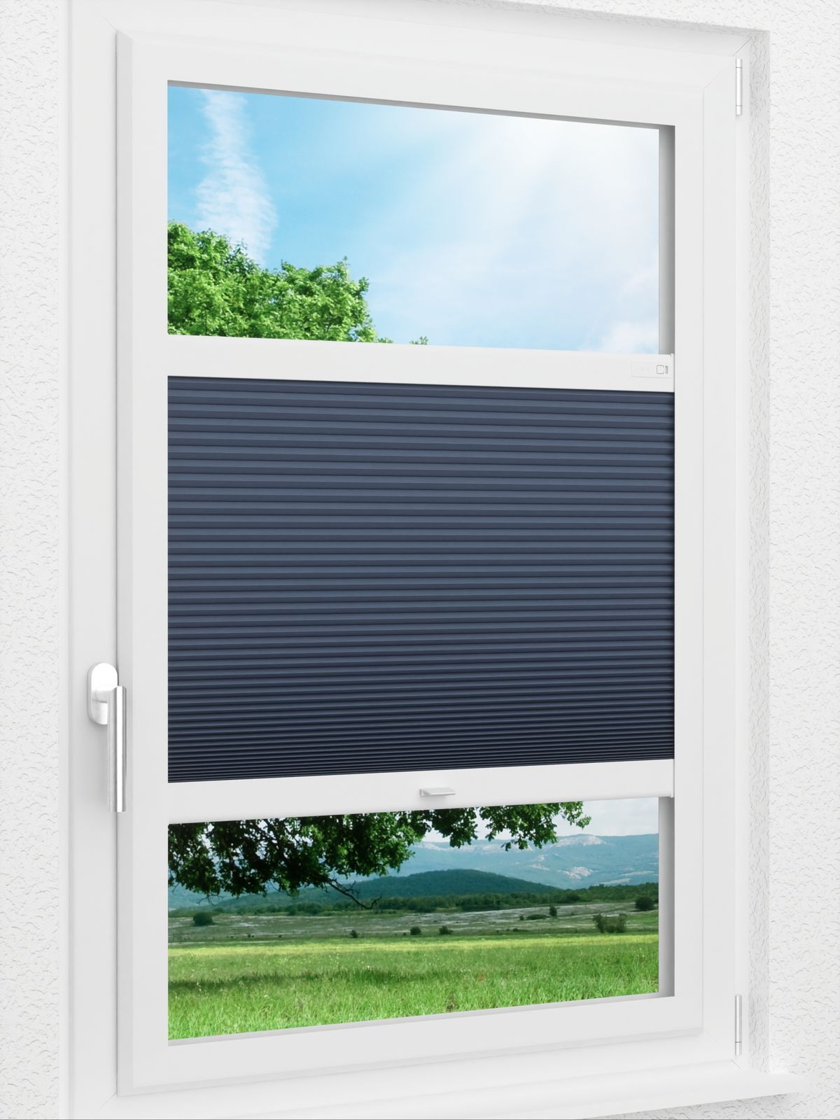 Stoff Plissee Ma&szlig;anfertigung LYSEL HOME Wabe 030A Evria Smart Frame