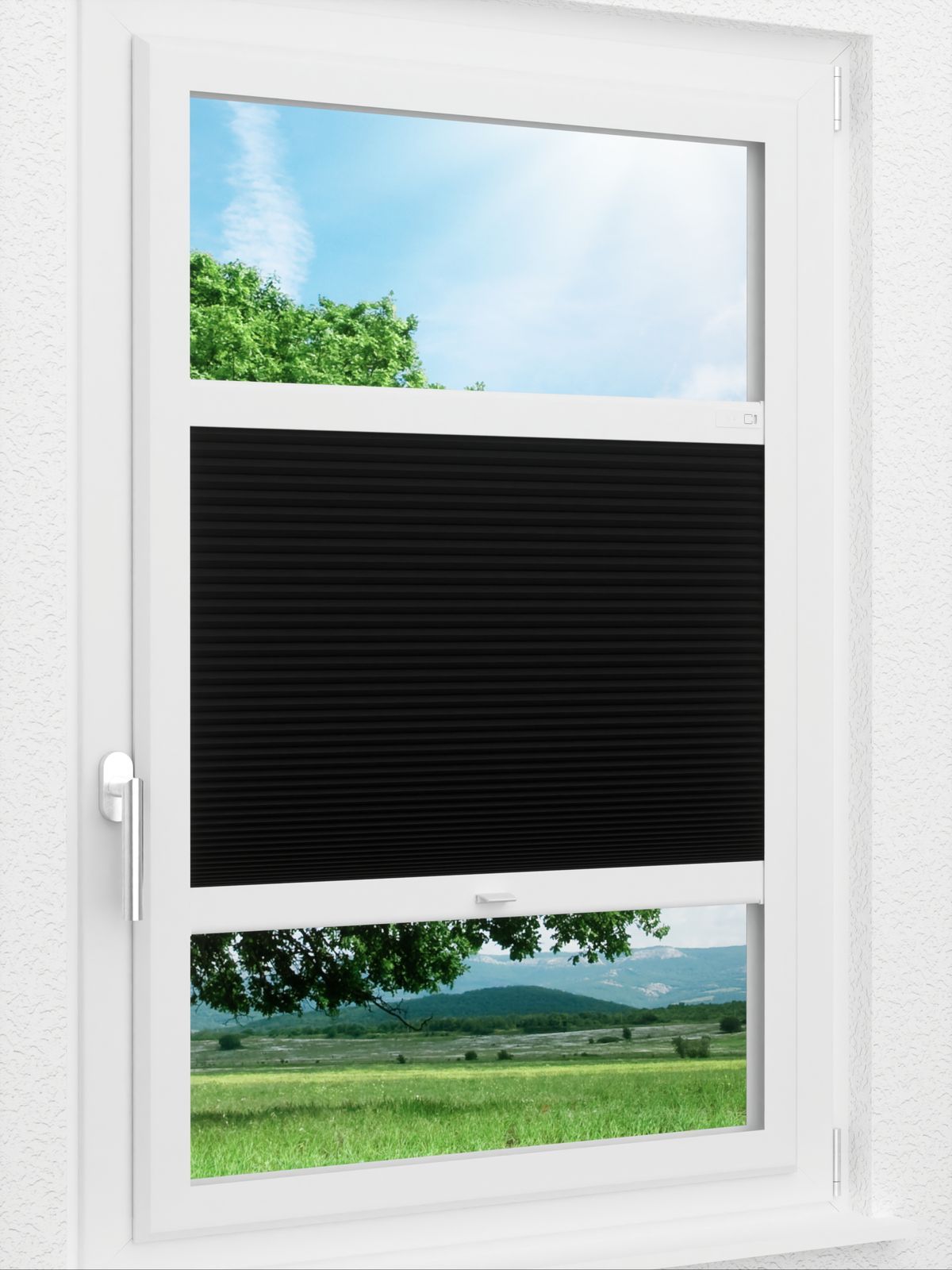 Stoff Plissee Ma&szlig;anfertigung LYSEL HOME Wabe 032A Evria Smart Frame
