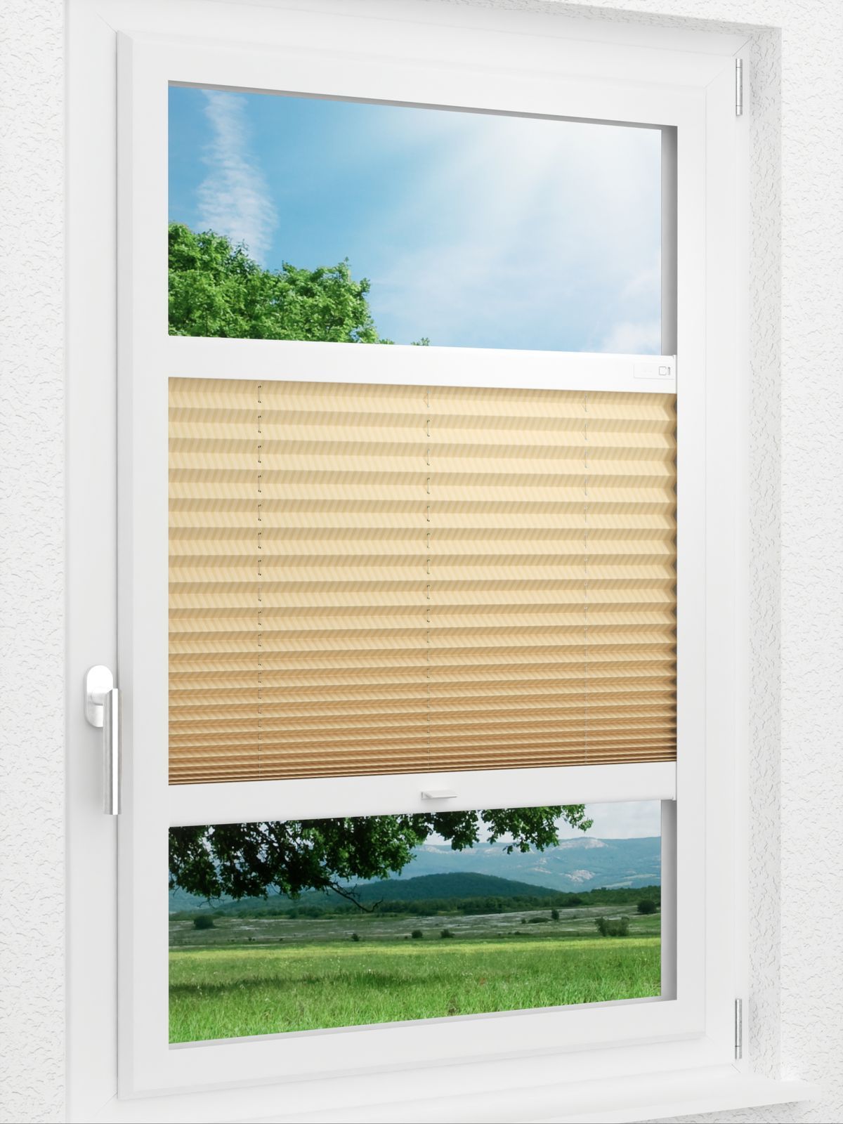 Stoff Plissee Ma&szlig;anfertigung LYSEL HOME Plissee 414A Satin Stripes Smart Frame