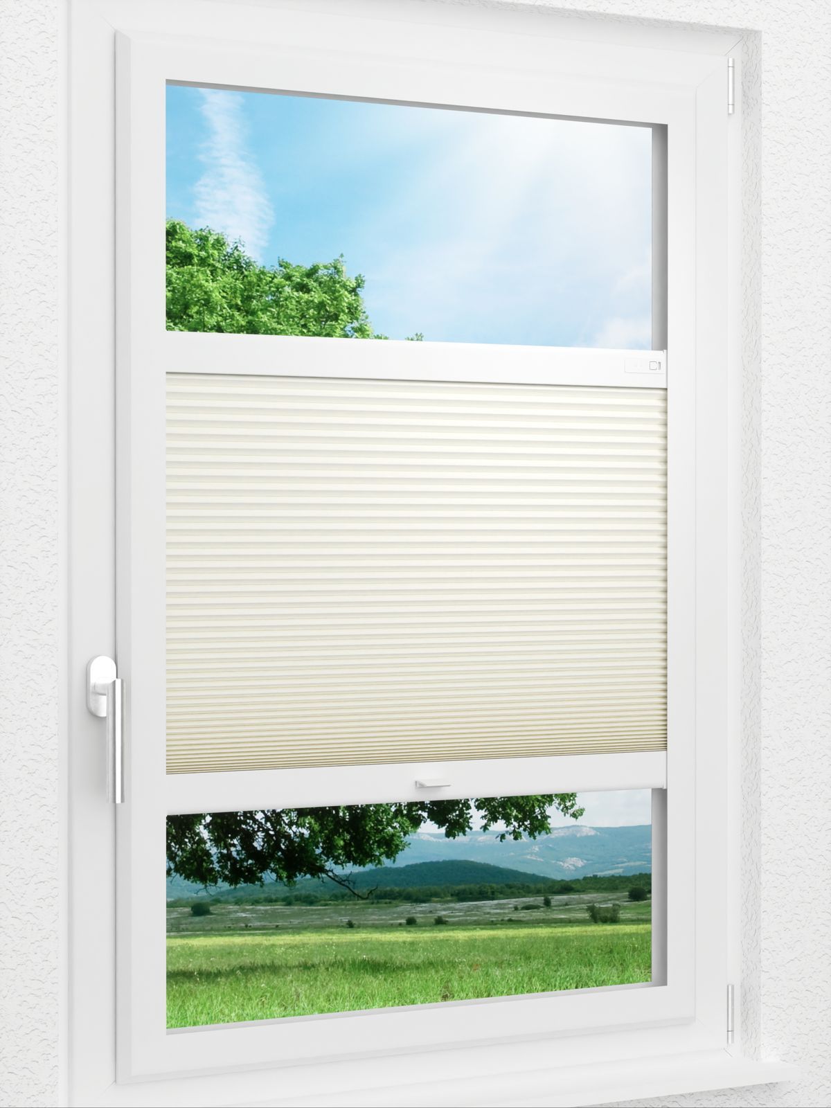 Stoff Plissee Ma&szlig;anfertigung LYSEL HOME Wabe 017A Ampal Smart Frame
