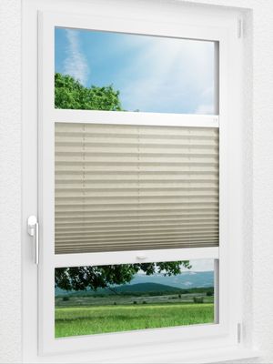 LYSEL HOME Plissee 129A Crush Smart Frame Fensteransicht
