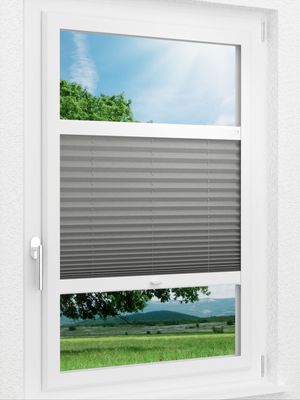LYSEL HOME Plissee 136A Crush Pearl Smart Frame Fensteransicht