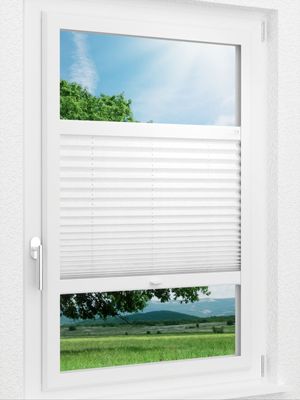 LYSEL HOME Plissee 124B Crush Pearl Smart Frame Fensteransicht
