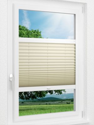 LYSEL HOME Plissee 439A Gentle Stripes Smart Frame Fensteransicht